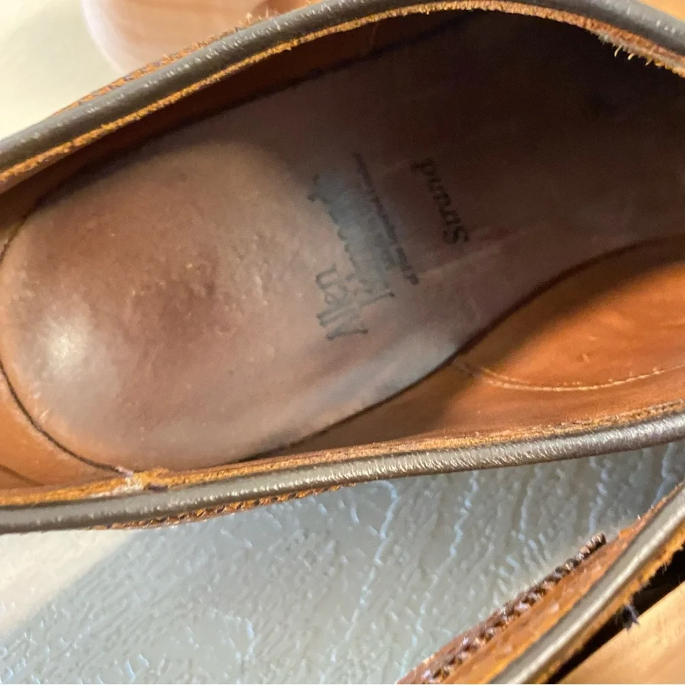 Allen Edmonds Strand brown leather Cap Toe Oxfords derby shoes men 10